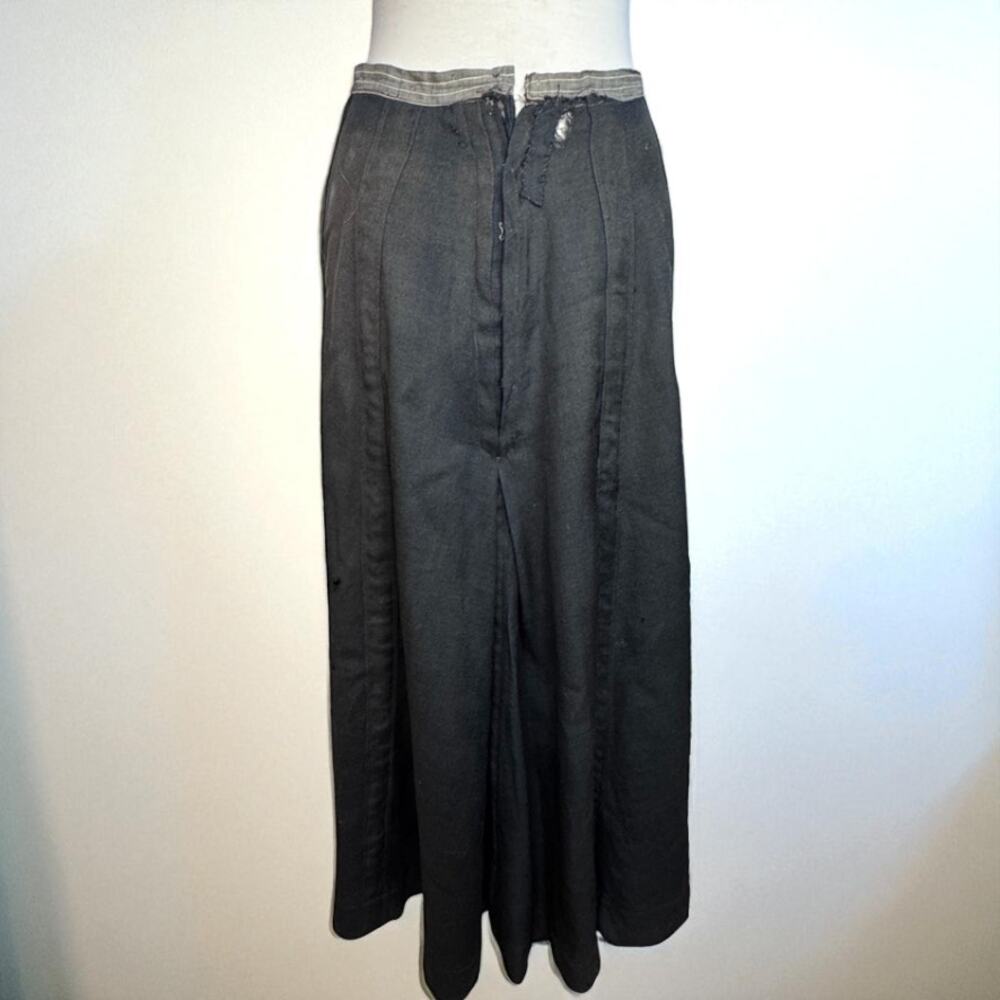Vintage Antique Wool Edwardian Skirt Black XS Repaired Lined 1910s Handmade - Picture 3 of 7